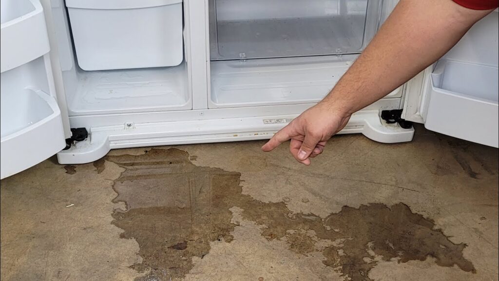 Water leaking from a refrigerator